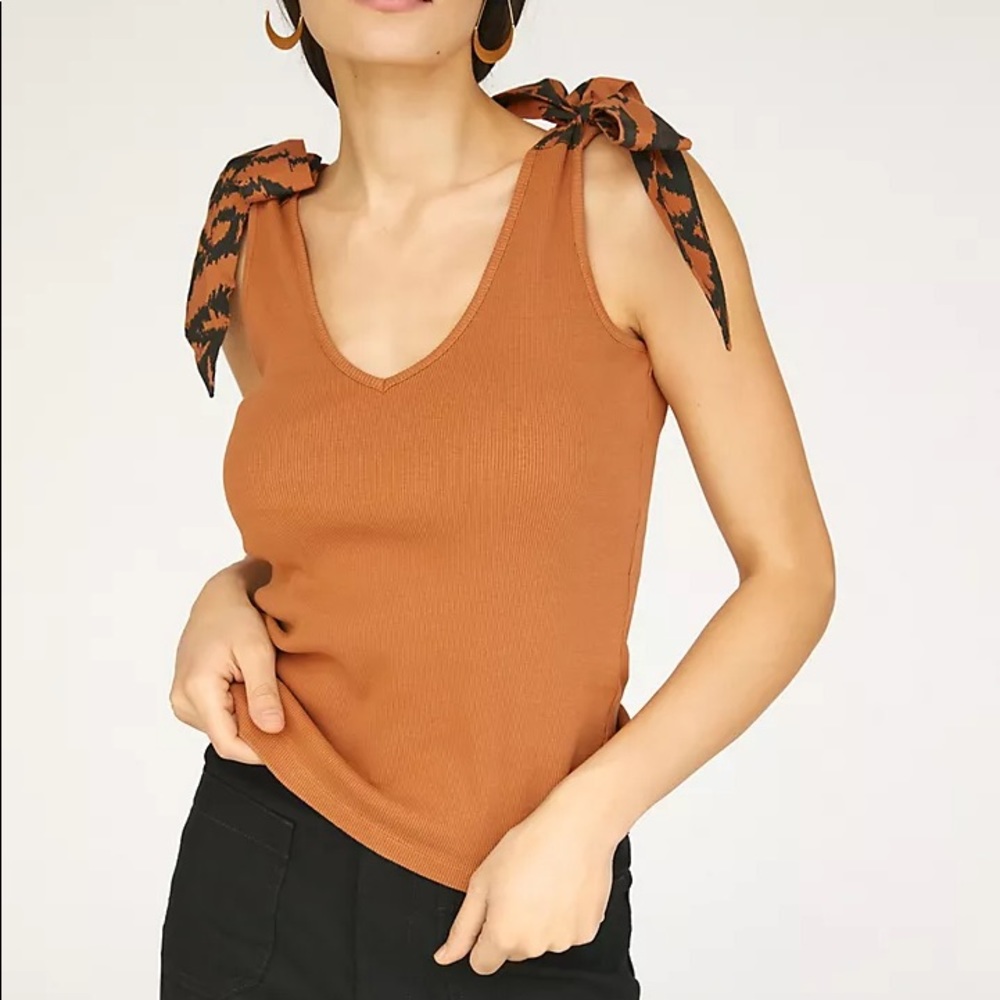 Maeve by Anthropologie Bow-Tie Tank🤎